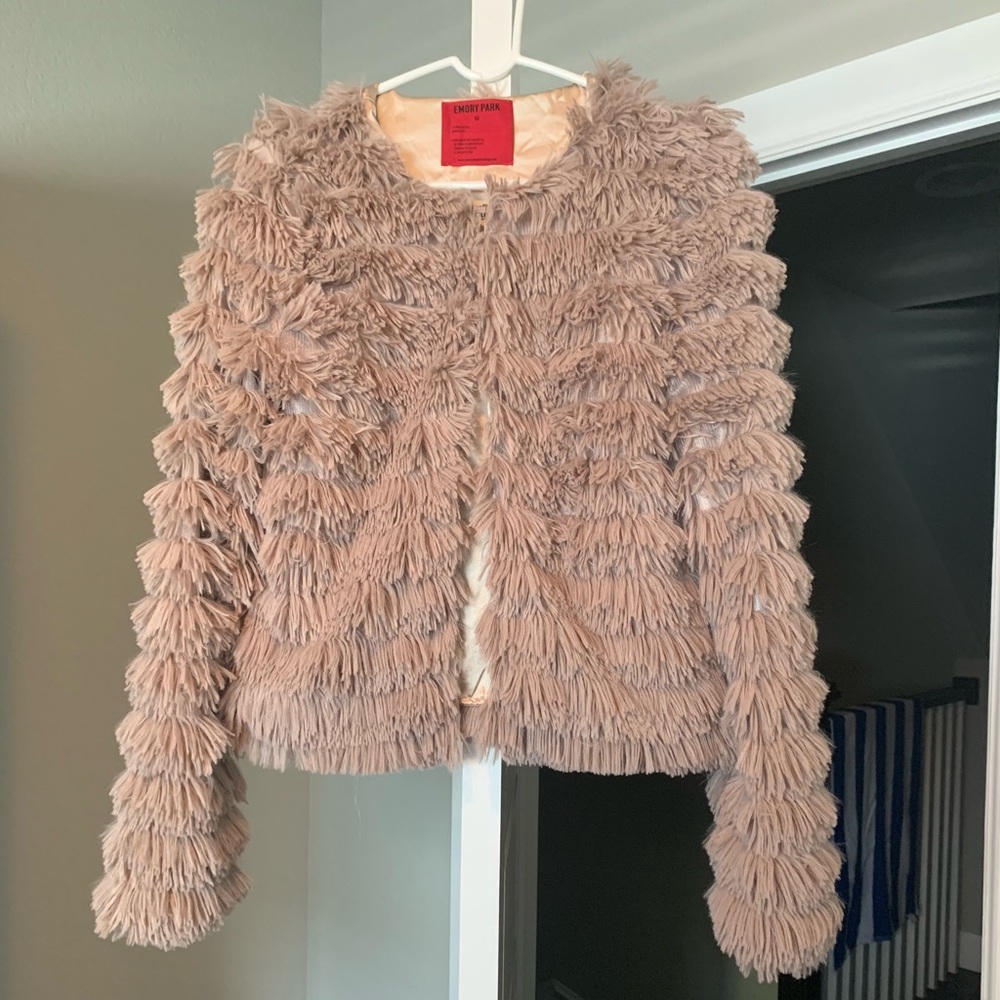 Emory Park taupe fur jacket size medium